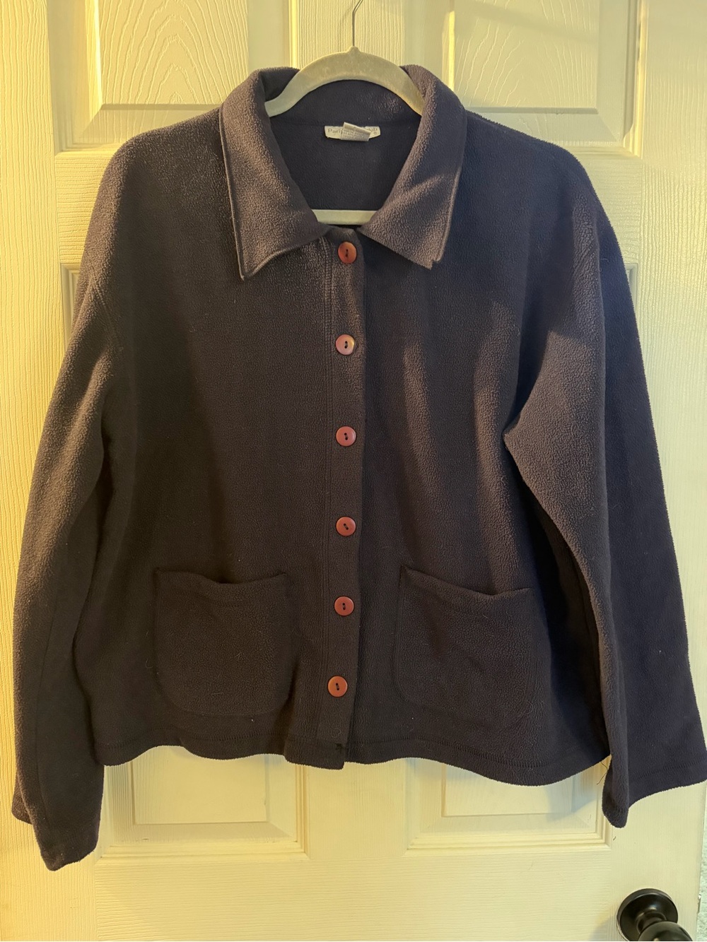 Cozy Navy Teddy Fleece Button-Up Jacket